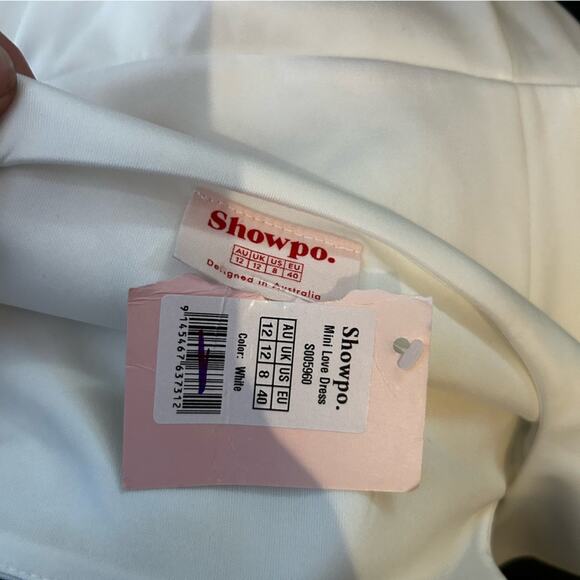 Showpo. Mini Love Dress White Sleeveless Square Neck Size 8 - Picture 6 of 7